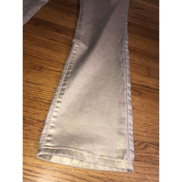 Jennifer Lopez Metallic Gold Glitter Reflective Straight-Leg Pants Size 8 - Picture 9 of 16